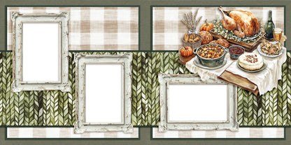 Grateful Feast EZ Quick Pages -  Digital Bundle - 10 Digital Scrapbook Pages - INSTANT DOWNLOAD