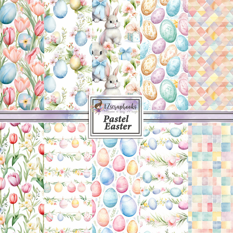 Pastel Easter - 12X12 Scrapbook Paper Pack - 8747