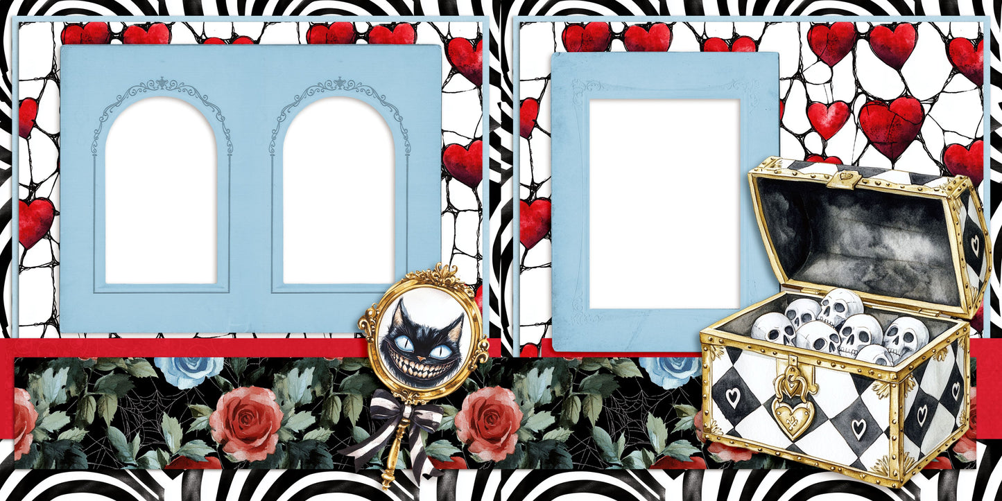 Haunted Alice EZ Quick Pages -  Digital Bundle - 10 Digital Scrapbook Pages - INSTANT DOWNLOAD