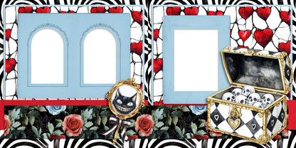 Haunted Alice Cat Mirror - EZ Digital Scrapbook Pages - INSTANT DOWNLOAD