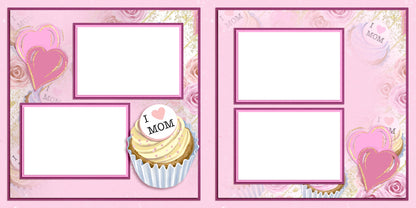 Mom Cupcake - EZ Digital Scrapbook Pages - INSTANT DOWNLOAD