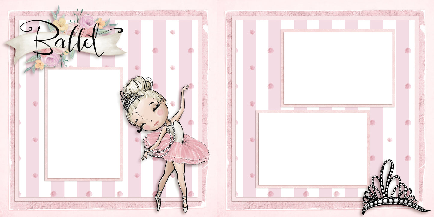 Ballet - Blonde Hair - EZ Quick Pages - Digital Bundle - 10 Digital Scrapbook Pages - INSTANT DOWNLOAD