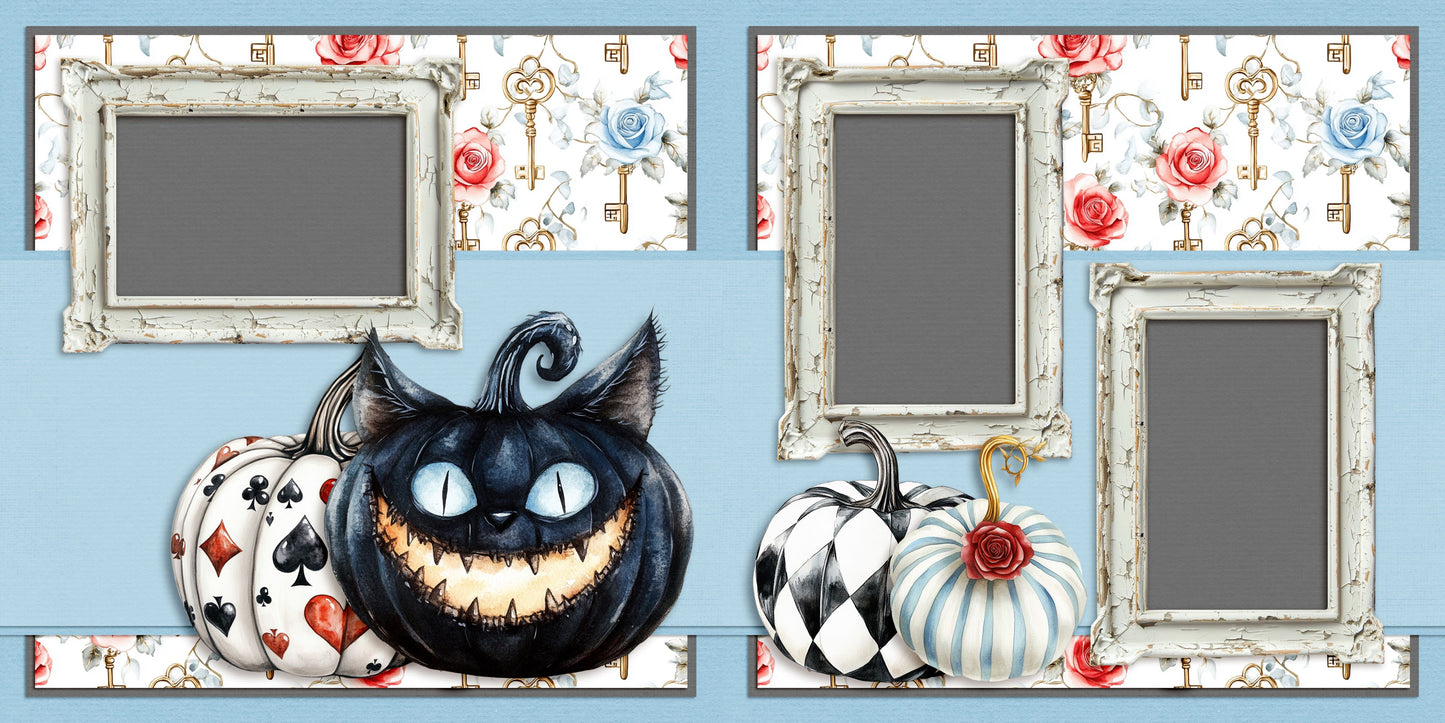 Haunted Alice - Set of 5 Double Page Scrapbook Layouts - 25-1084