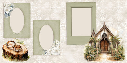 Rustic Wedding - Set of 5 Double Page Layouts - 1762