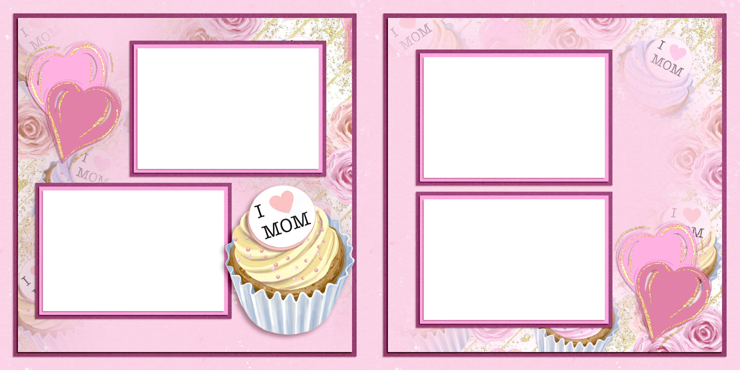 I Heart Mom EZ Quick Pages -  Digital Bundle - 10 Digital Scrapbook Pages - INSTANT DOWNLOAD