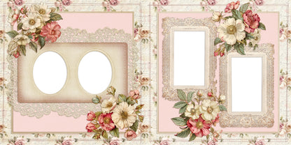 Floral & Lace EZ Quick Pages -  Digital Bundle - 10 Digital Scrapbook Pages - INSTANT DOWNLOAD