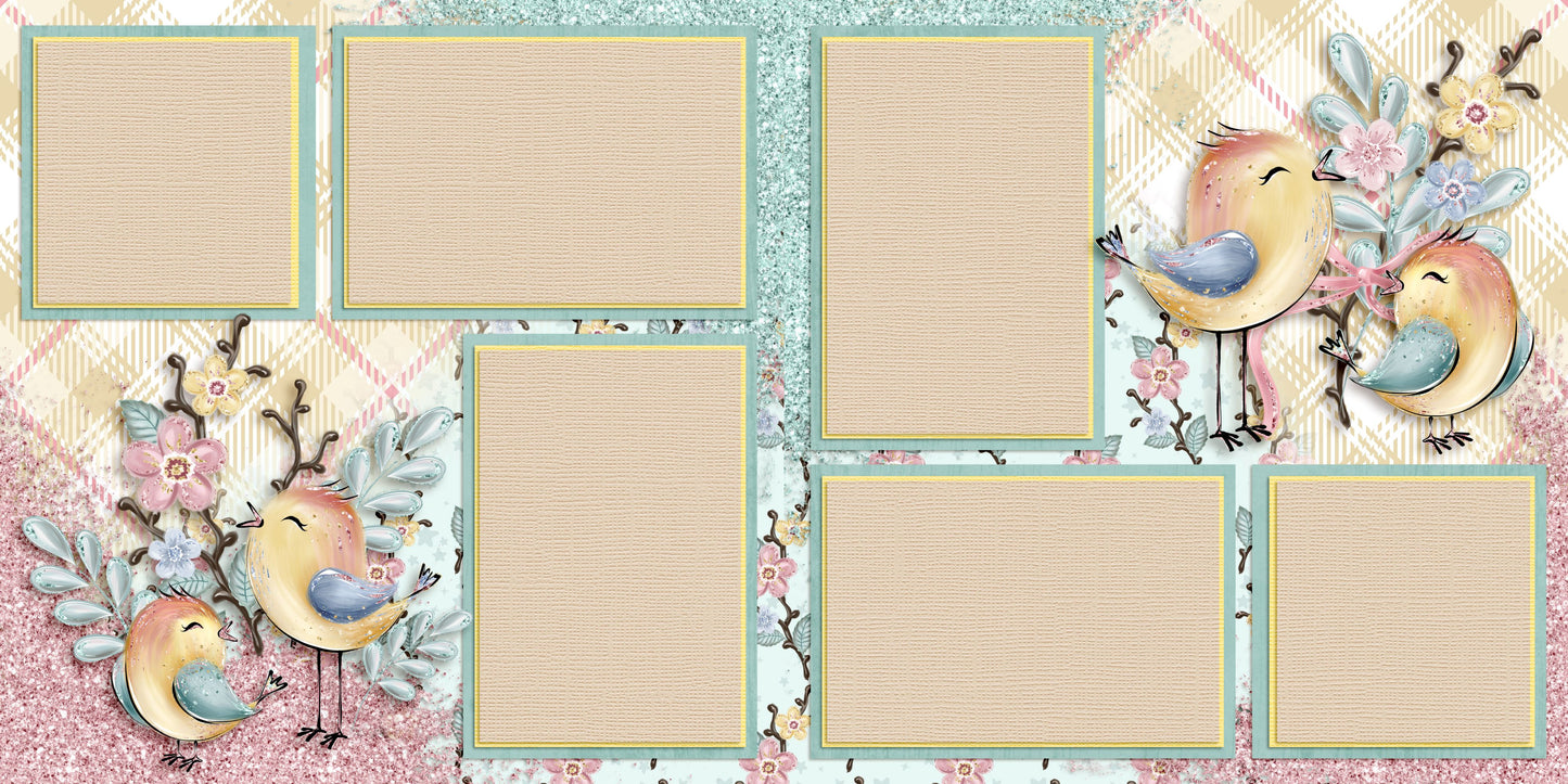 Sweet Spring - Set of 5 Double Page Layouts - 1766