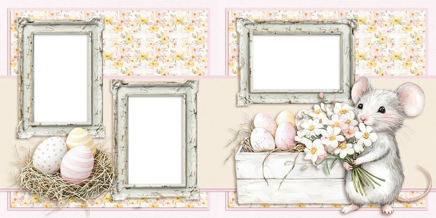 Rustic Sweet Easter EZ Quick Pages -  Digital Bundle - 10 Digital Scrapbook Pages - INSTANT DOWNLOAD