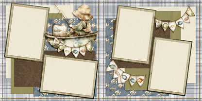 Cute Fisherman - Set of 5 Double Page Scrapbook Layouts - 25-1018