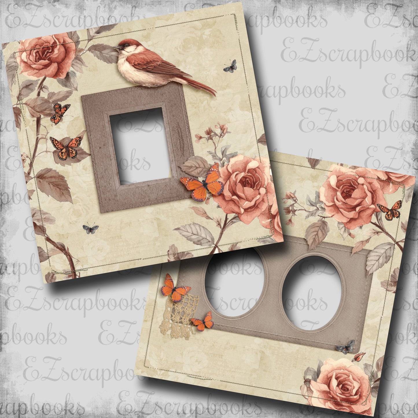 Amber Bird - EZ Digital Scrapbook Pages - INSTANT DOWNLOAD