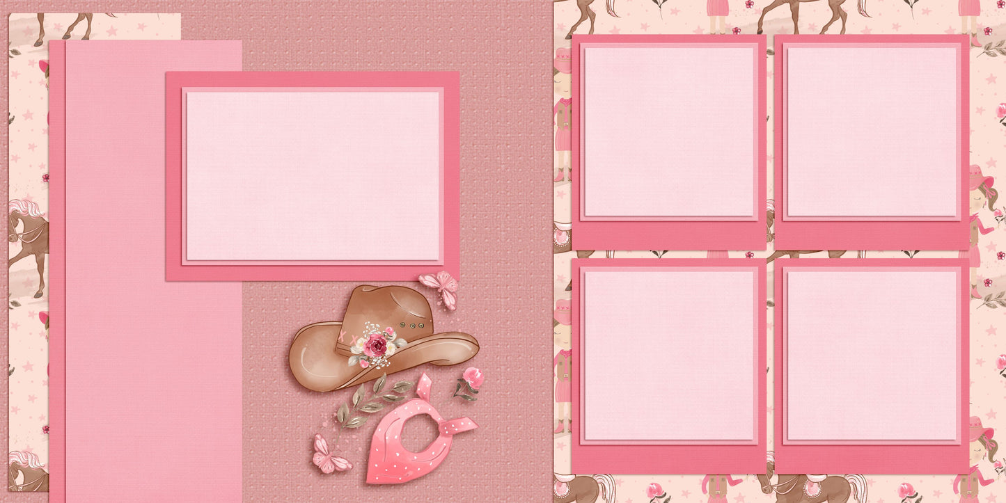 Little Cowgirl - Set of 5 Double Page Layouts - 1694