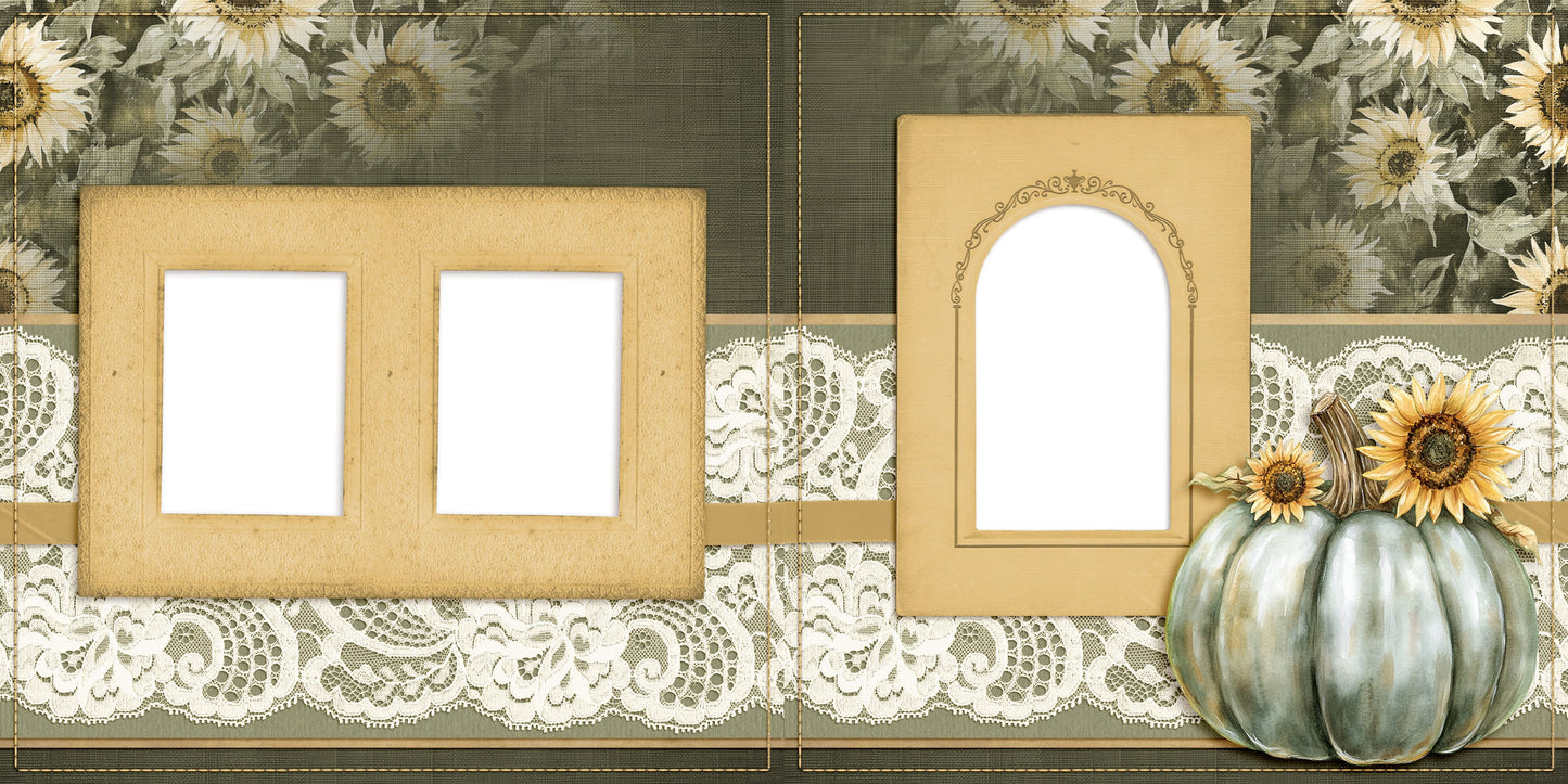 Grateful Pumpkin - Thanksgiving - EZ Digital Scrapbook Pages - INSTANT DOWNLOAD
