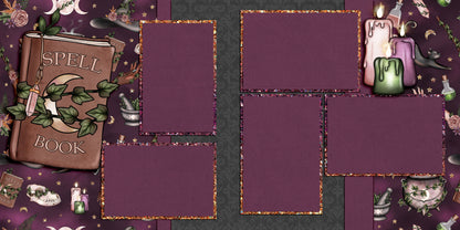 Woodland Witch - Set of 5 Double Page Scrapbook Layouts - 1808