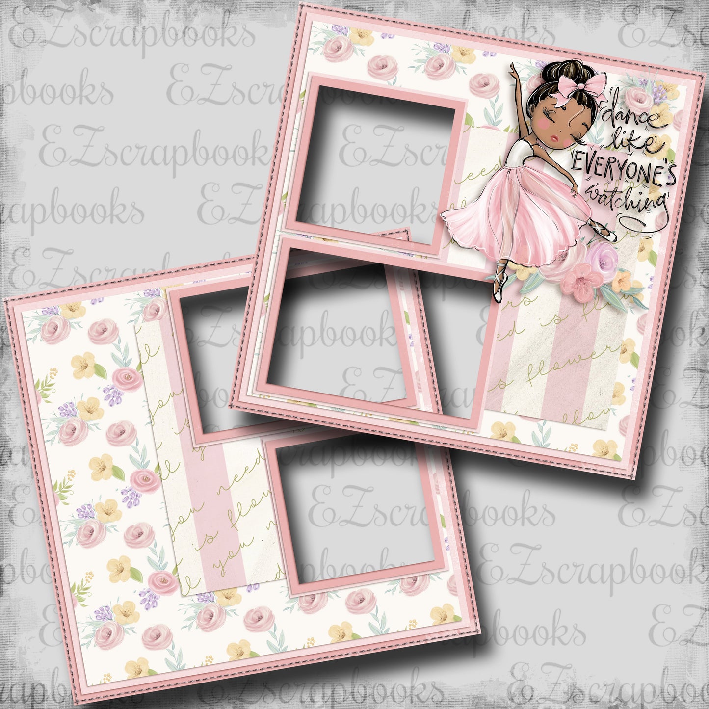 Dance Everyone Watching - African American - EZ Digital Scrapbook Pages - INSTANT DOWNLOAD