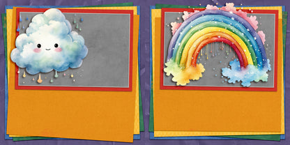 April Showers EZ Background Pages -  Digital Bundle - 10 Digital Scrapbook Pages - INSTANT DOWNLOAD