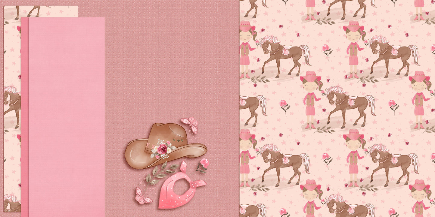 Little Cowgirl NPM - Set of 5 Double Page Layouts - 1695