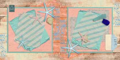 Beachy EZ Background Pages -  Digital Bundle - 10 Digital Scrapbook Pages - INSTANT DOWNLOAD