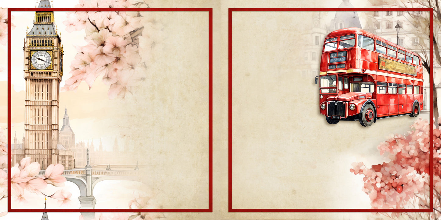Hello London NPM - Set of 5 Double Page Scrapbook Layouts - 25-1011