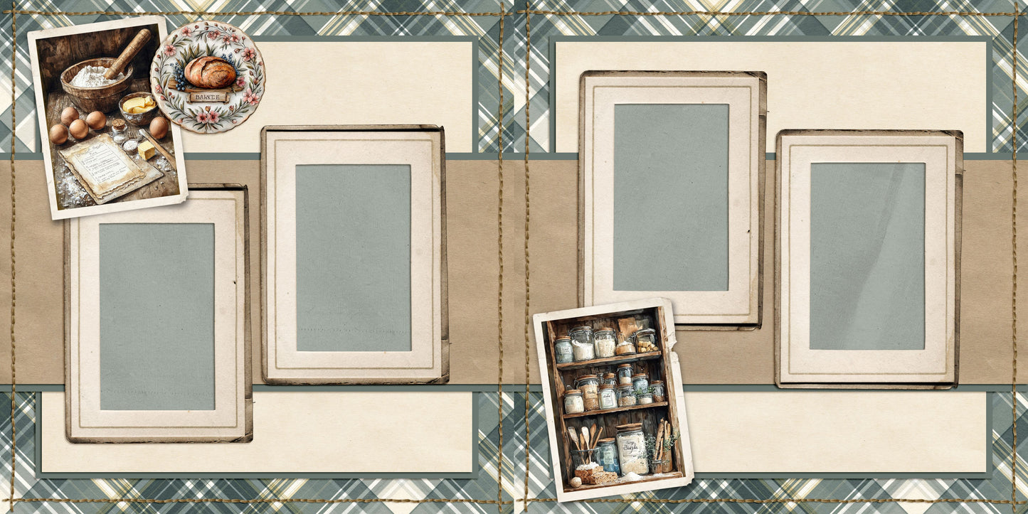 From Scratch Pantry - Baking - Set of 5 Double Page Scrapbook Layouts - 25-1078
