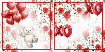 Valentine EZ Background Pages -  Digital Bundle - 10 Digital Scrapbook Pages - INSTANT DOWNLOAD