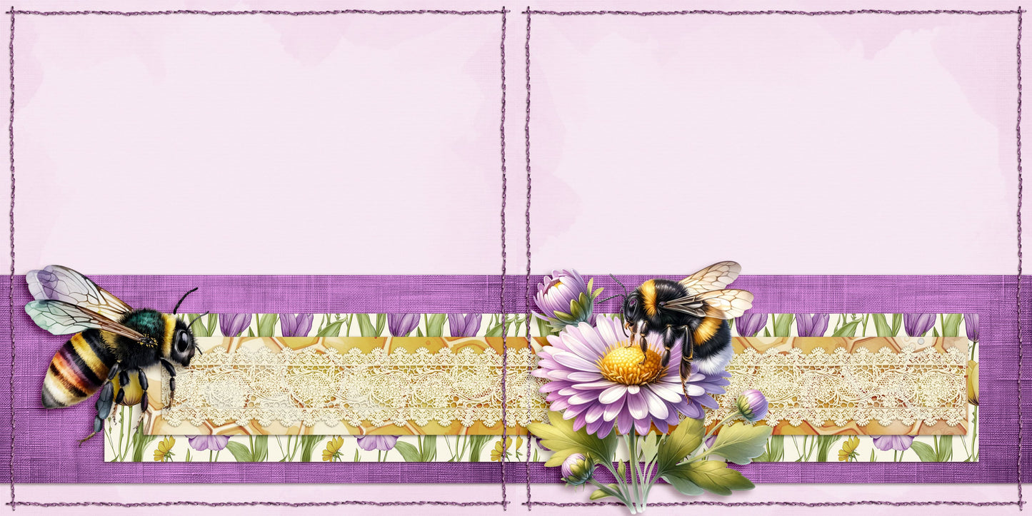 Honey Bee NPM - Set of 5 Double Page Scrapbook Layouts - 25-1035