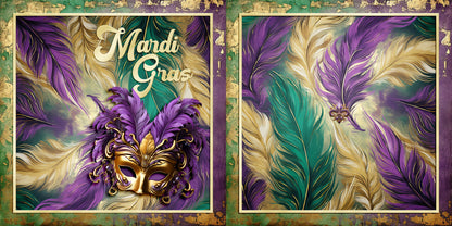 Mardi Gras Time EZ Background Pages -  Digital Bundle - 10 Digital Scrapbook Pages - INSTANT DOWNLOAD