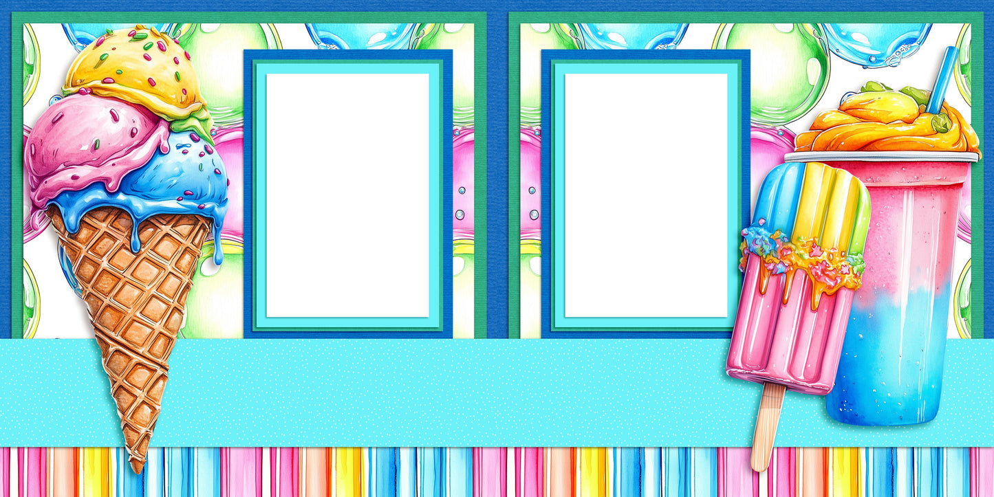 Waterpark EZ Quick Pages -  Digital Bundle - 10 Digital Scrapbook Pages - INSTANT DOWNLOAD