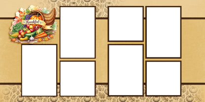 Thankful Bounty - Thanksgiving - EZ Digital Scrapbook Pages - INSTANT DOWNLOAD