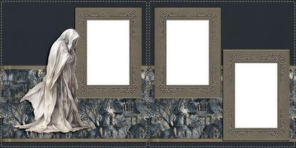 Creepy Old House EZ Quick Pages -  Digital Bundle - 10 Digital Scrapbook Pages - INSTANT DOWNLOAD