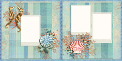 Beachy Plaid - EZ Digital Scrapbook Pages - INSTANT DOWNLOAD