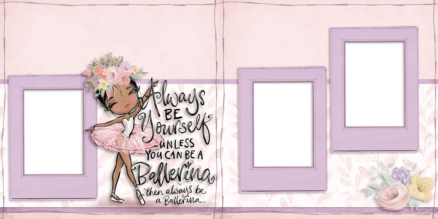 Ballet - African American - EZ Quick Pages - Digital Bundle - 10 Digital Scrapbook Pages - INSTANT DOWNLOAD