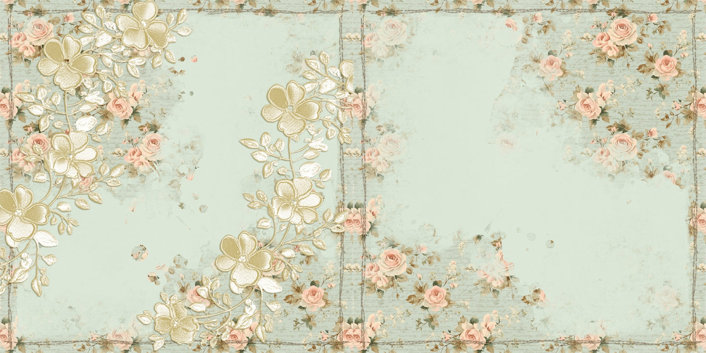 Floral & Lace EZ Background Pages -  Digital Bundle - 10 Digital Scrapbook Pages - INSTANT DOWNLOAD