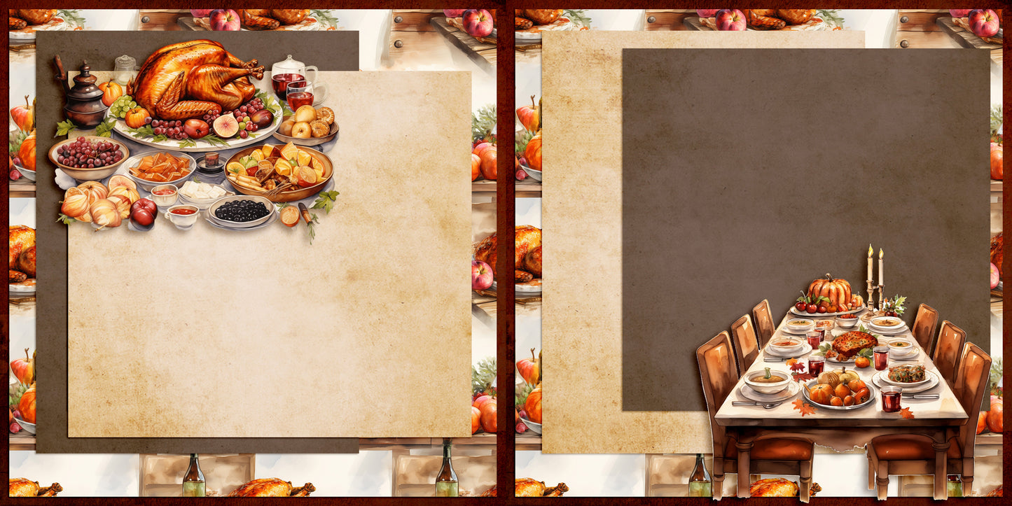 Thanksgiving Traditions NPM - Set of 5 Double Page Layouts - 1835