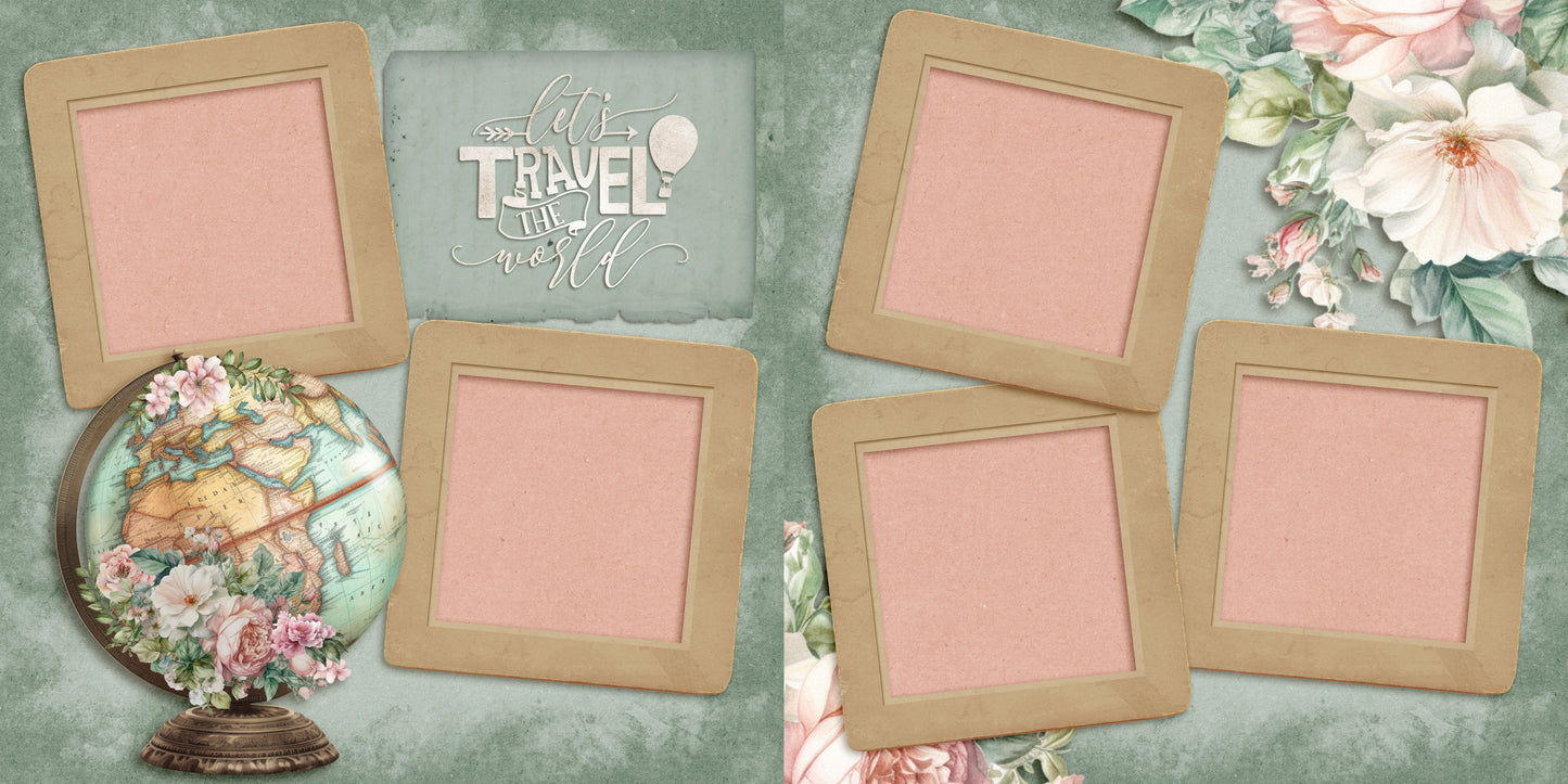 Girly Travel - Set of 5 Double Page Layouts - 1814