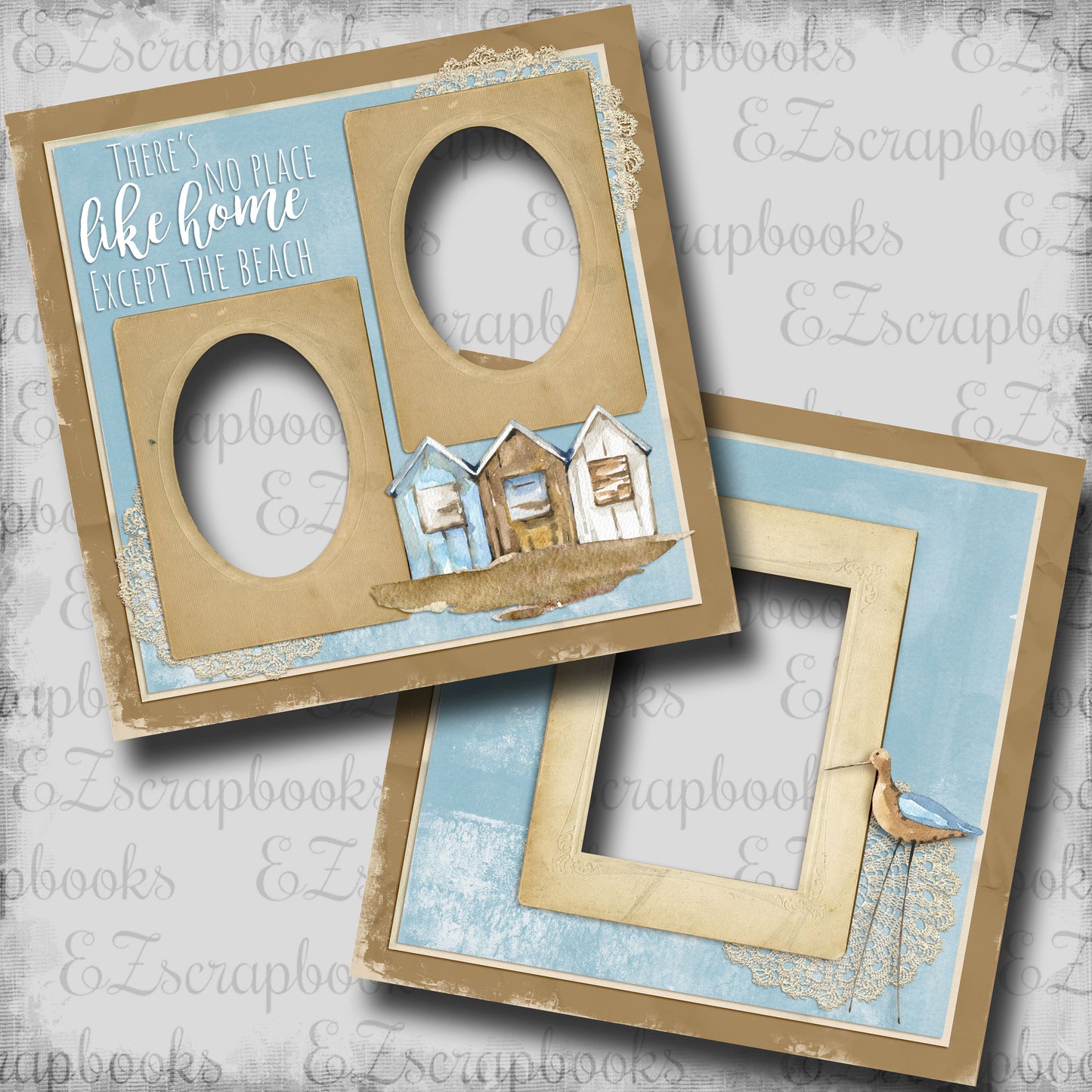 Home Beach - EZ Digital Scrapbook Pages - INSTANT DOWNLOAD