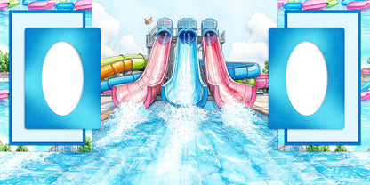 Waterpark EZ Quick Pages -  Digital Bundle - 10 Digital Scrapbook Pages - INSTANT DOWNLOAD
