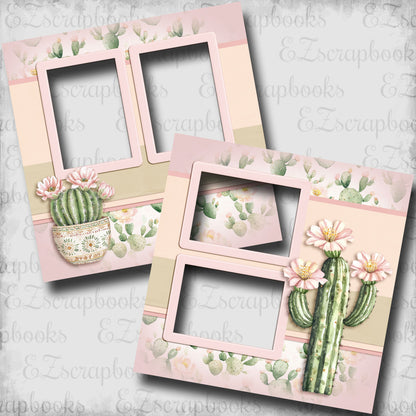 Pretty in Pink Cactus - EZ Digital Scrapbook Pages - INSTANT DOWNLOAD