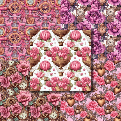 Pink Steampunk 12X12 Paper Pack - 8755