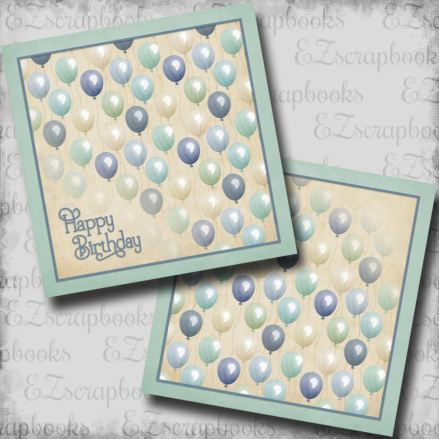 Happy Birthday Balloons NPM - Scrapbook Layout - 25-631