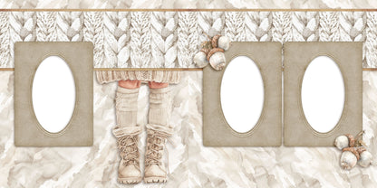 Autumn Boots - EZ Digital Scrapbook Pages - INSTANT DOWNLOAD