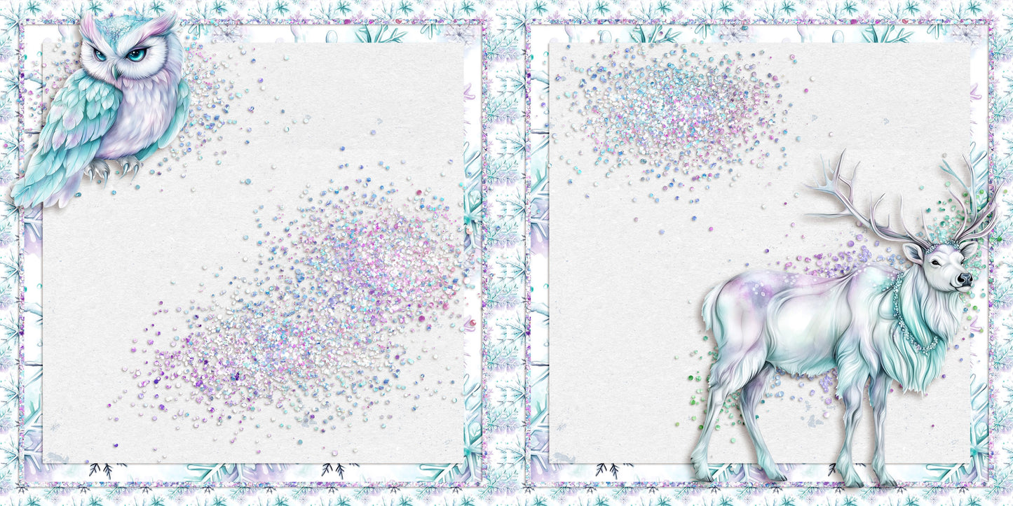 Polar Lights EZ Background Pages -  Digital Bundle - 10 Digital Scrapbook Pages - INSTANT DOWNLOAD