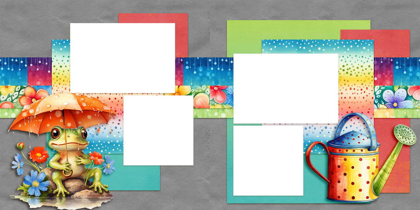 April Showers - EZ Digital Scrapbook Pages - INSTANT DOWNLOAD