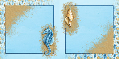 Sand & Sea EZ Background Pages -  Digital Bundle - 10 Digital Scrapbook Pages - INSTANT DOWNLOAD