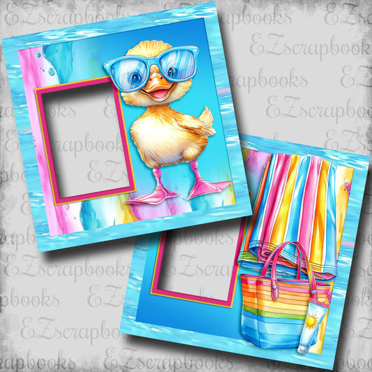 Waterpark Duckling - EZ Digital Scrapbook Pages - INSTANT DOWNLOAD
