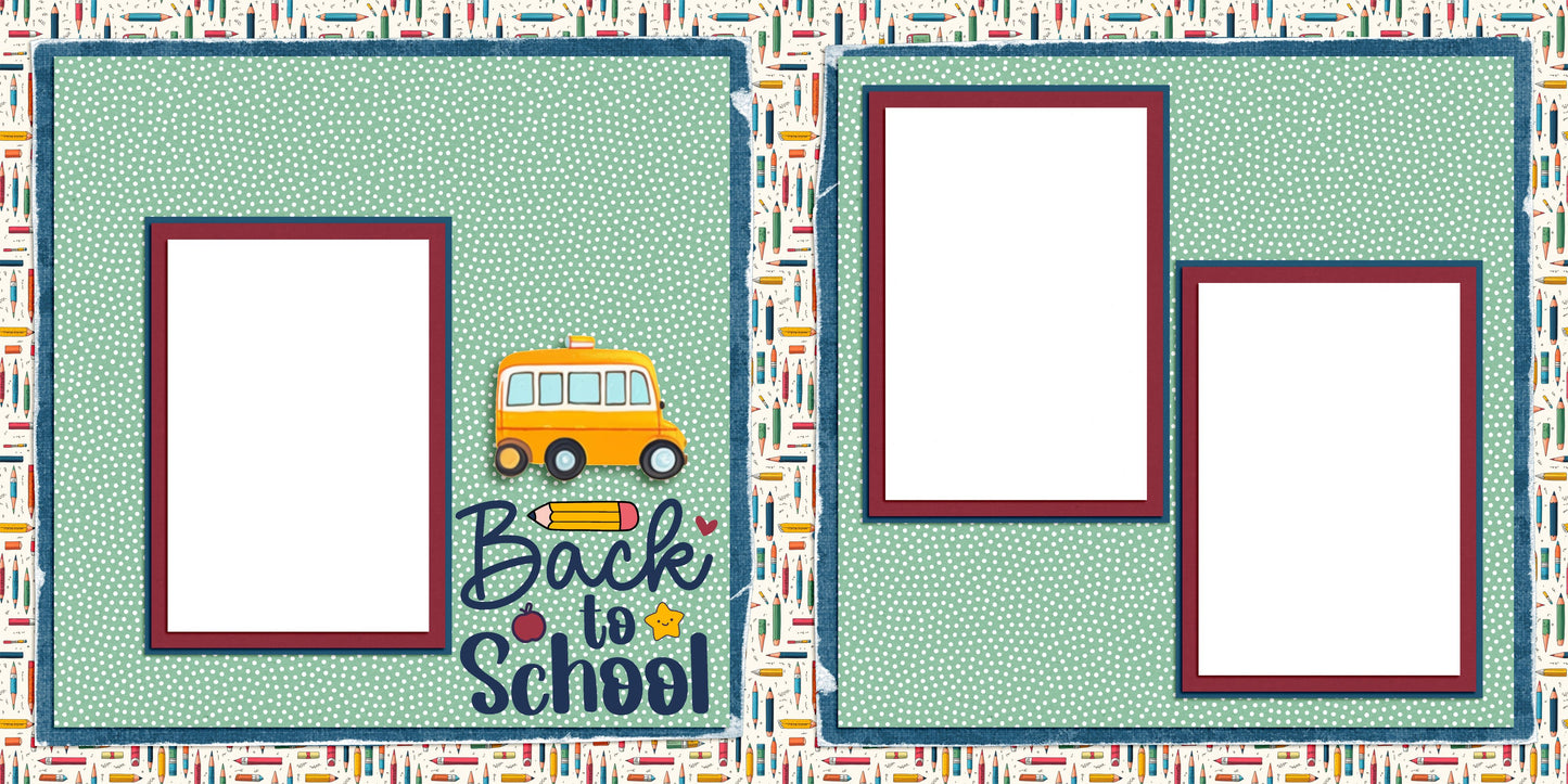 Back to School Blue EZ Quick Pages -  Digital Bundle - 10 Digital Scrapbook Pages - INSTANT DOWNLOAD