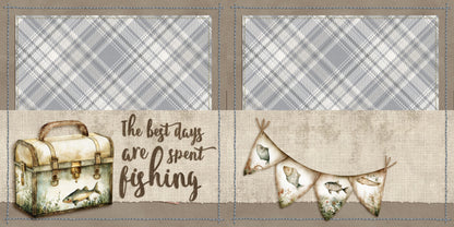 Cute Fisherman NPM - Set of 5 Double Page Scrapbook Layouts - 25-1019