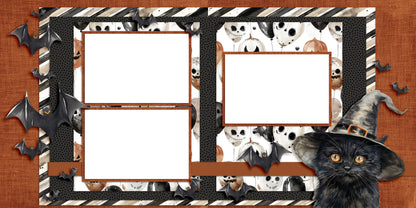 Spooky Season Black Cat - EZ Digital Scrapbook Pages - INSTANT DOWNLOAD