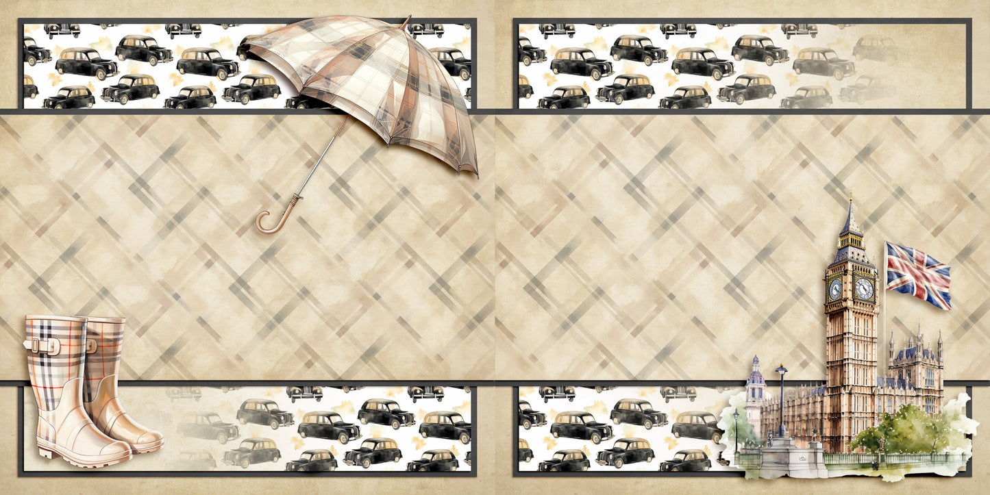 Hello London NPM - Set of 5 Double Page Scrapbook Layouts - 25-1011