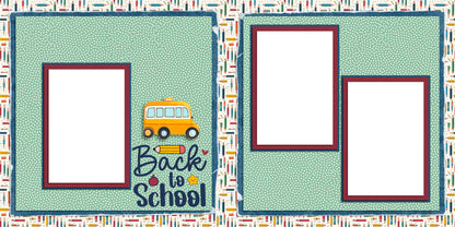 Back to School Blue - EZ Digital Scrapbook Pages - INSTANT DOWNLOAD