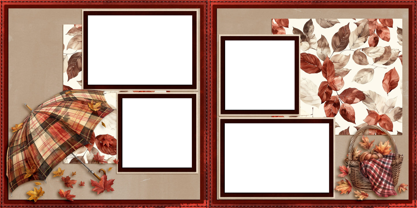 Fall Season EZ Quick Pages -  Digital Bundle - 10 Digital Scrapbook Pages - INSTANT DOWNLOAD